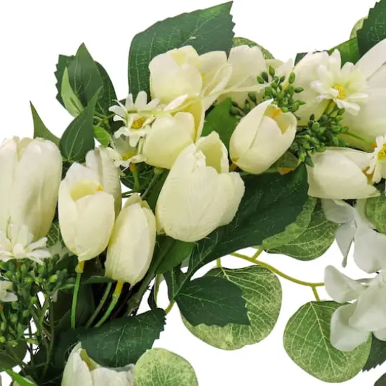 22" Tulip & Buttercup Wreath {4}