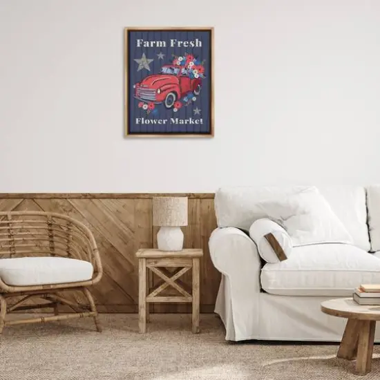 Stupell Industries Farm Fresh Patriotic Market Floater Framed Art Brown {3}