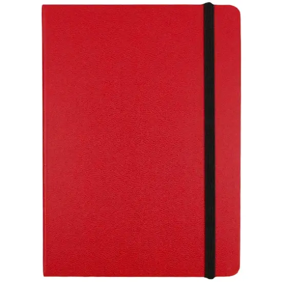 JAM Paper Medium Hardcover Notebook with Elastic Band Red {1}