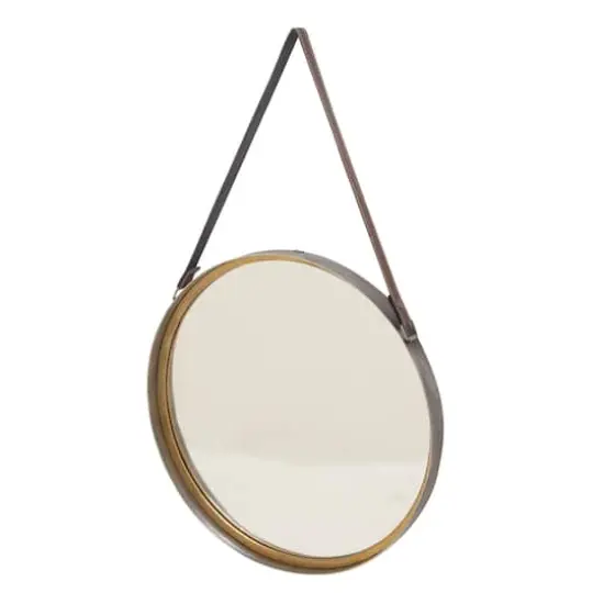 33" Gold Modern Metal Wall Mirror {3}