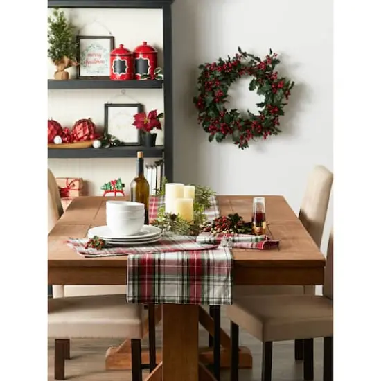 DII&reg; 108" Christmas Plaid Table Runner {9}