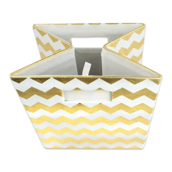 DII&reg; 13" Polyester Chevron Storage Cube Gold {7}