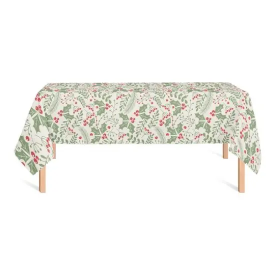 102" Holly Pattern Tablecloth {3}