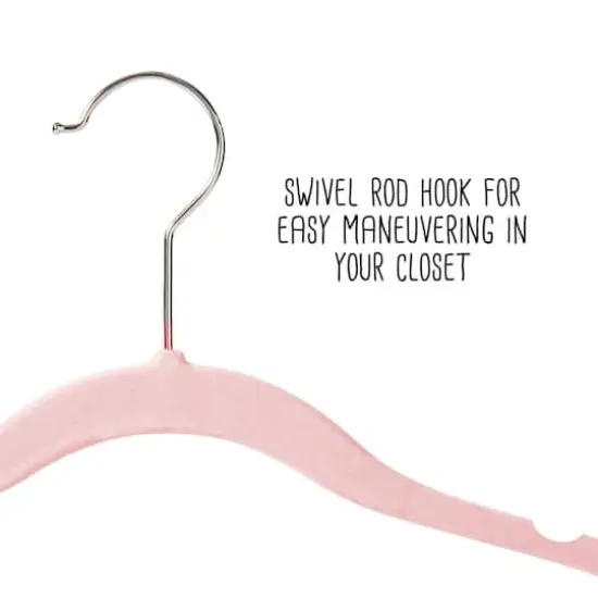 Honey Can Do Pink Slim Profile Rubber Kids Hangers, 10ct. {4}