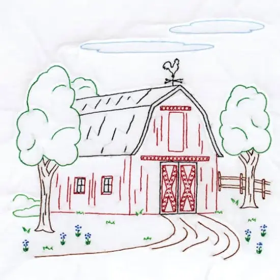 Jack Dempsey Barn Stamped For Embroidery & Cross Stitch Quilt Blocks {3}