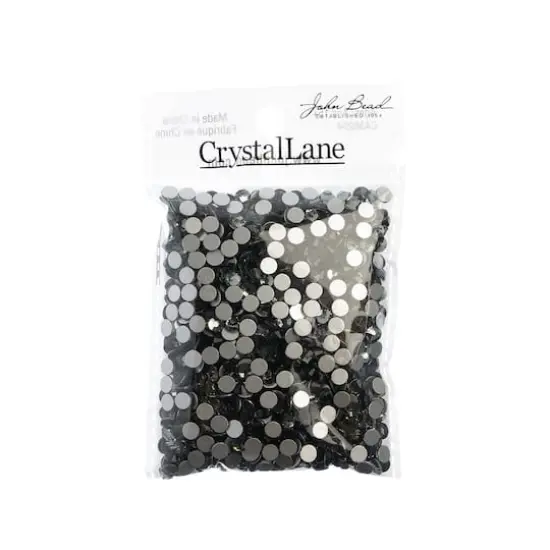 John Bead Crystal Lane SS20 Round Flatback Czech Crystals, 1,440ct. Black Diamond {4}