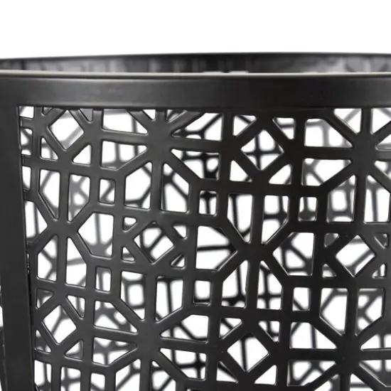 25" Black Ornate Metal Umbrella Stand {6}
