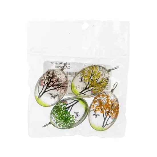 John Bead 22mm x 30mm Dried Flower Assorted Pendants {6}