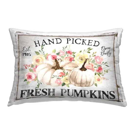 Stupell Industries Hand Picked Pumpkins Decorative Printed Throw Pillow {1}