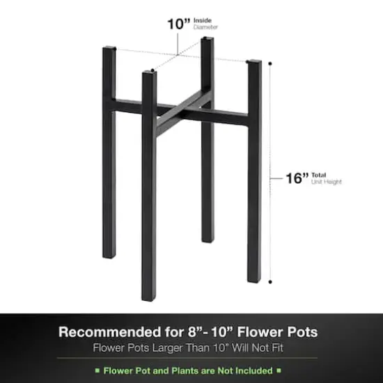 Sorbus 10" Black Mid Century Style Plant Stand {5}