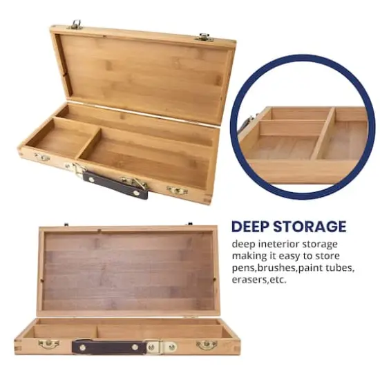 Pacific Arc 13" Bamboo Paint Box with 3 Compartments {4}