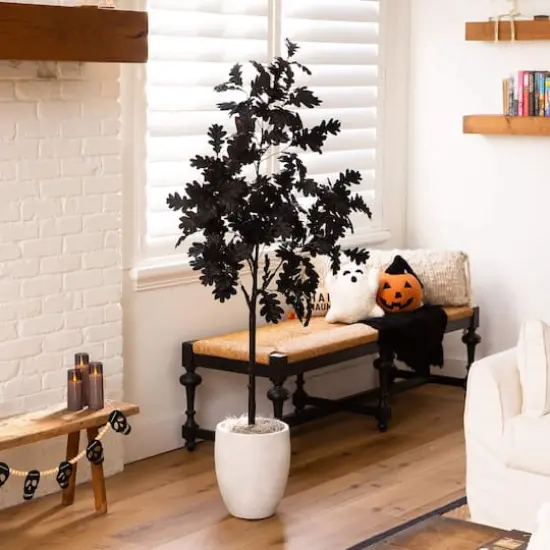 5ft. Artificial Halloween Black Oak Tree {8}
