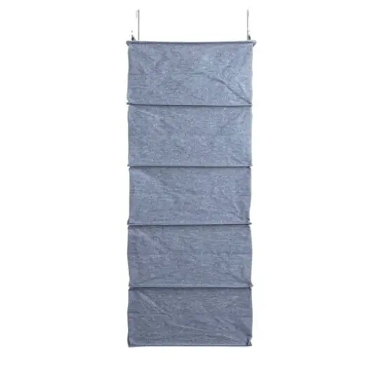 Household Essentials Denim 27" Cotton Blend & Plastic 10 Shelf Closet Shoe Organizer {7}