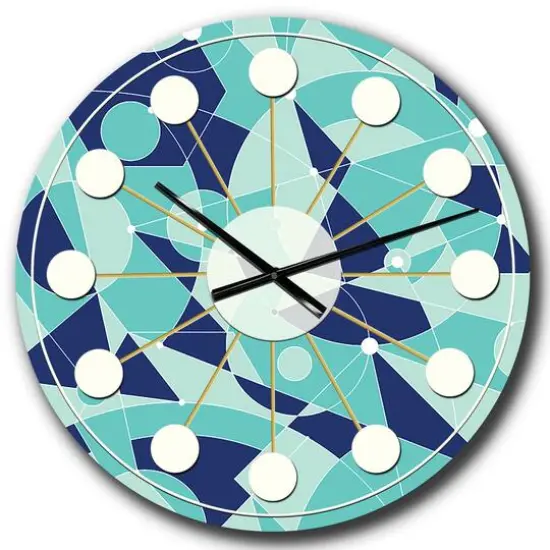 Designart 'Retro Geometric Grid Ii Mid-Century Modern Wall Clock {1}