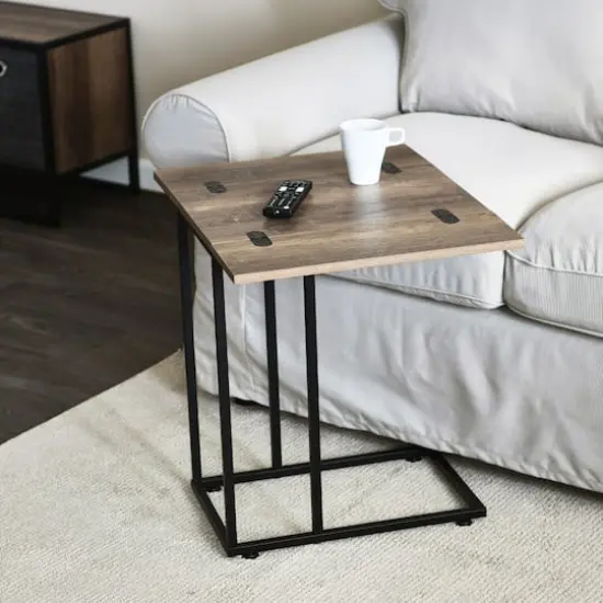 Household Essentials Jamestown Extendable C-Shaped End Table Ashwood {5}