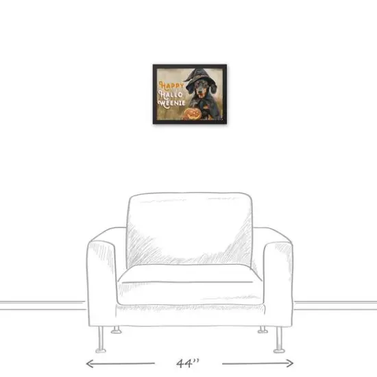 Happy Halloweenie 15.73" x 12.73" Black Framed Canvas {4}
