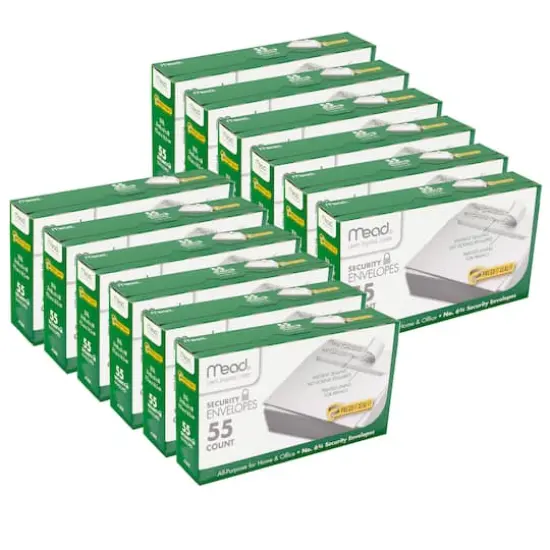Mead&reg; Press-It Seal-It&reg; #6 3/4 Security Envelopes, 12 Packs of 55 {1}