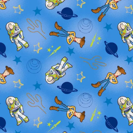 Disney&reg; Pixar Toy Story Buzz & Woody Blue Cotton Fabric {1}
