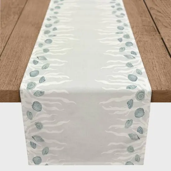 Shell & Coral Border Cotton Twill Runner Blue/Whte/Blue {1}