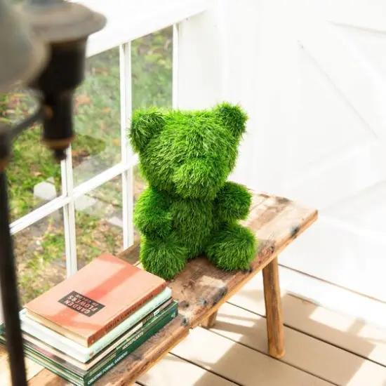 14in. UV Resistant Artificial Grass Garden Plush Topiary Bear (Indoor/Outdoor) {9}