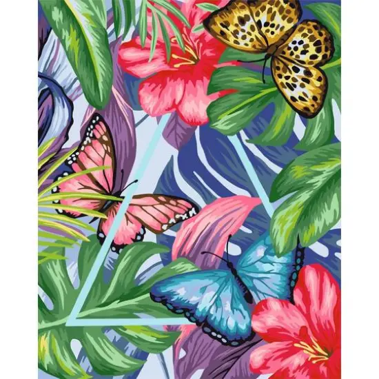 Crafting Spark Painting By Numbers Kit Celebration Tropical Composition {1}