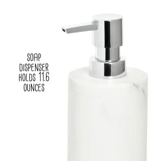 Honey Can Do Off-White Marble Bath Accessory Set {6}