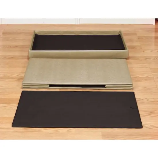 Simplify Metallic Gold Faux Leather Double Folding Storage Ottoman {5}