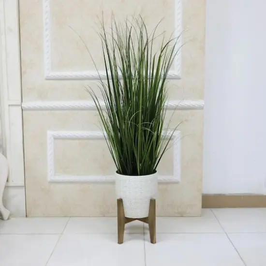 Flora Bunda® 50" Onion Grass In 10" Catheral Ceramic Pot On Stand {4}