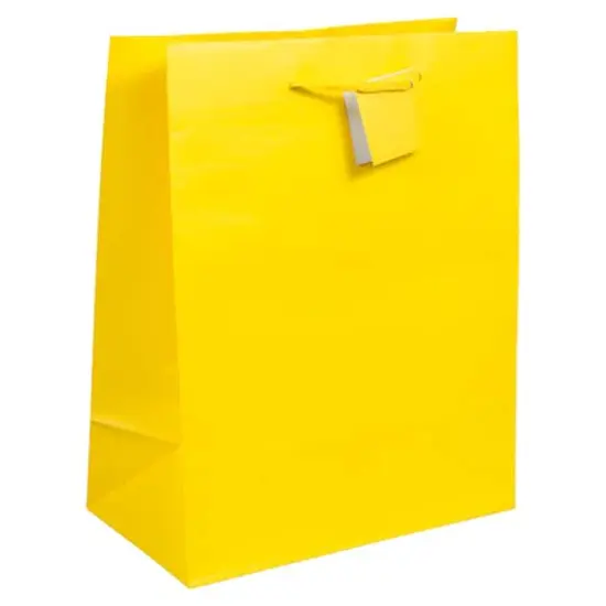 JAM Paper Medium Gift Bags with Rope Handles, 3ct. Yellow Matte {1}