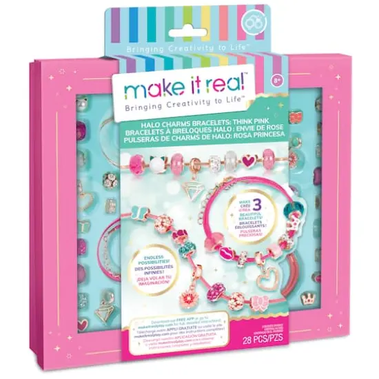 Make It Real&trade; Halo Charms Bracelets Think Pink Set {1}