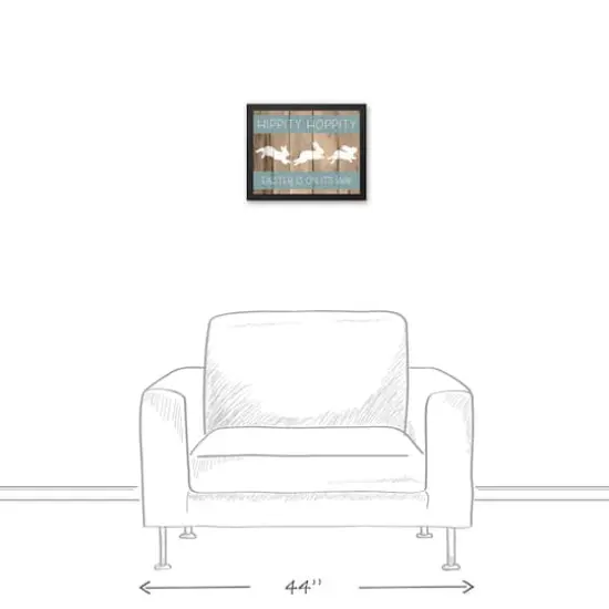 Hippity Hoppity Bunnies 11" x 14" Black Floating Framed Canvas {6}
