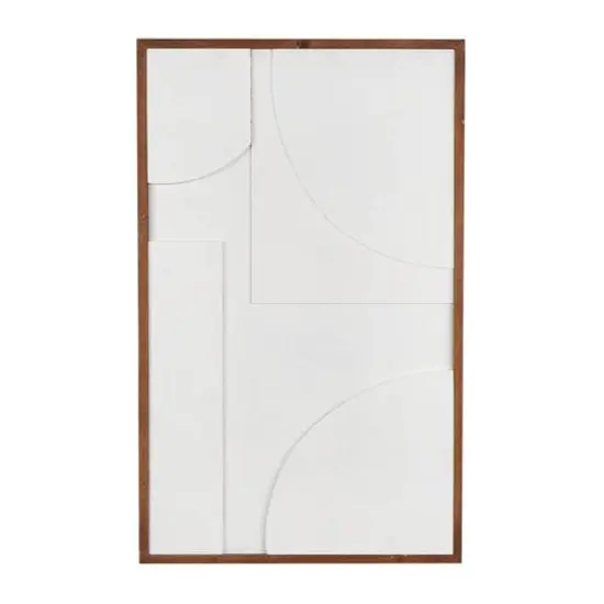 White Dimensional Geometric Framed Wall D&eacute;cor {1}