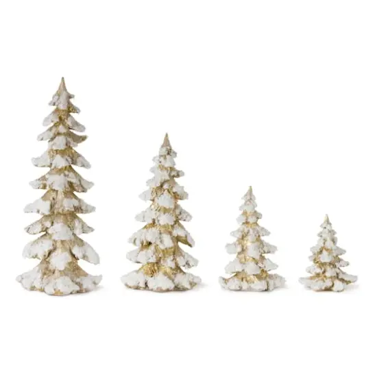 White & Gold Tree Set, 6.5", 9", 13.25" & 18" {1}