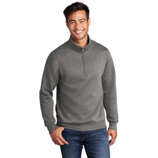 Port & Company&reg; Core Fleece 1/4 Zip Pullover Sweatshirt Graphite Heather {4}