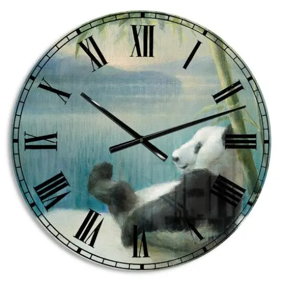 Designart Panda After A Long Day Wall Clock {1}
