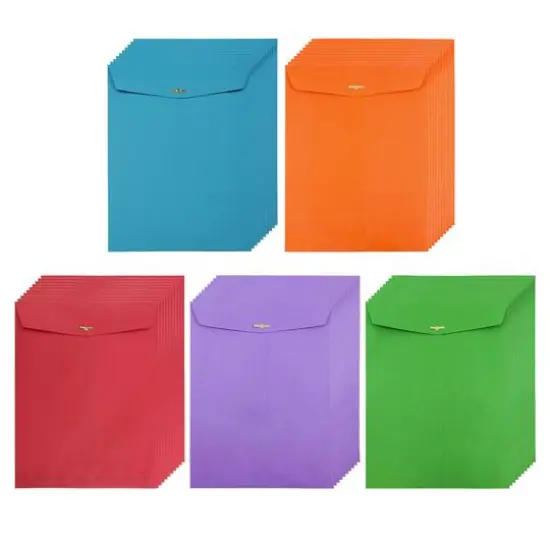 JAM Paper 10" x 13" Assorted Open End Catalog Envelopes with Clasp, 50ct. {4}