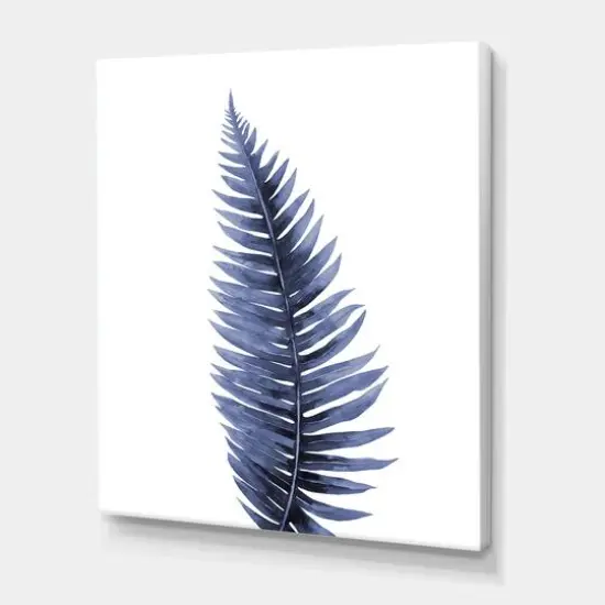 Designart - Tropical Blue Watercolour Leaves II - Bohemian & Eclectic Canvas Wall Art Print {1}