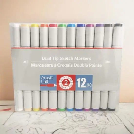 12 Color Dual Tip Sketch Markers by Artist's Loft&trade; {1}