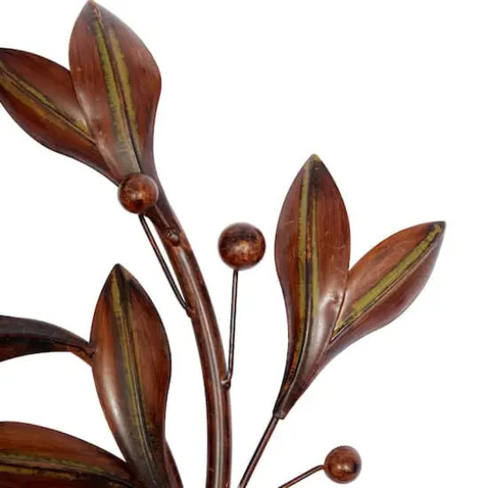 Brown Metal Traditional Floral Wall Accent, 2ct. {3}