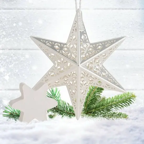 Scentsicles&reg; Metal White Star Decorative Ornament with White Winter Fir Refill {6}