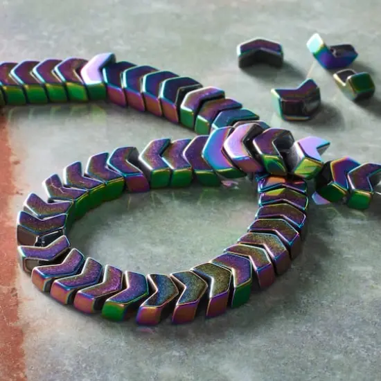 Multicolor Lustrous Hematite Stone Arrow Beads, 8mm by Bead Landing&trade; {3}