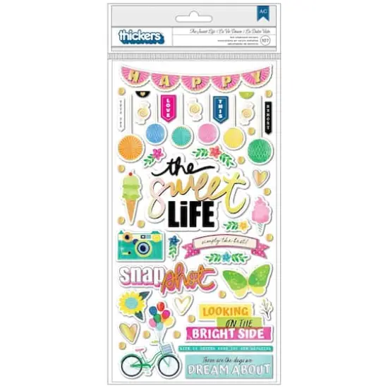 Thickers&trade; Vicki Boutin The Sweet Life Phrase & Icon Sweet Rush Chipboard Stickers {1}