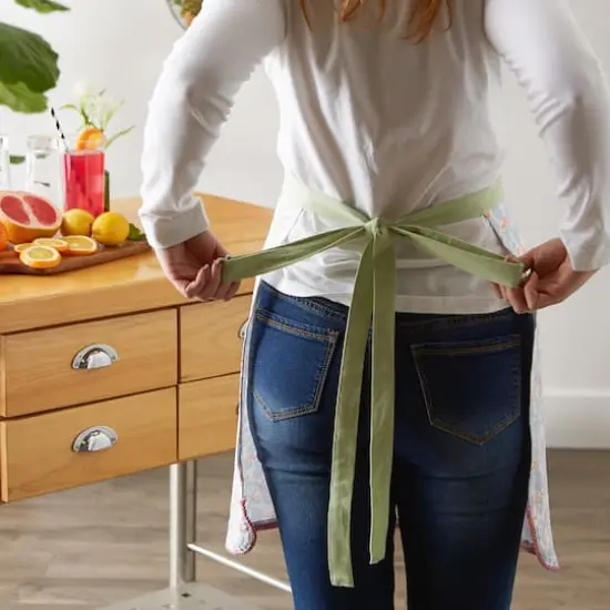 Blue Blossom Printed Apron {5}