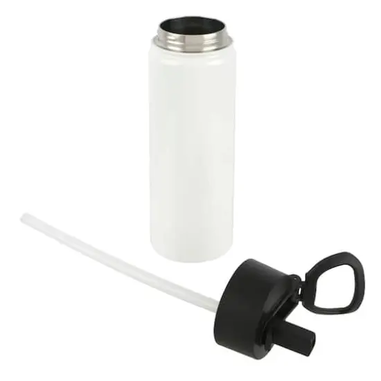22oz. White Stainless Steel Sublimation Water Bottle by Make Market&reg; {1}