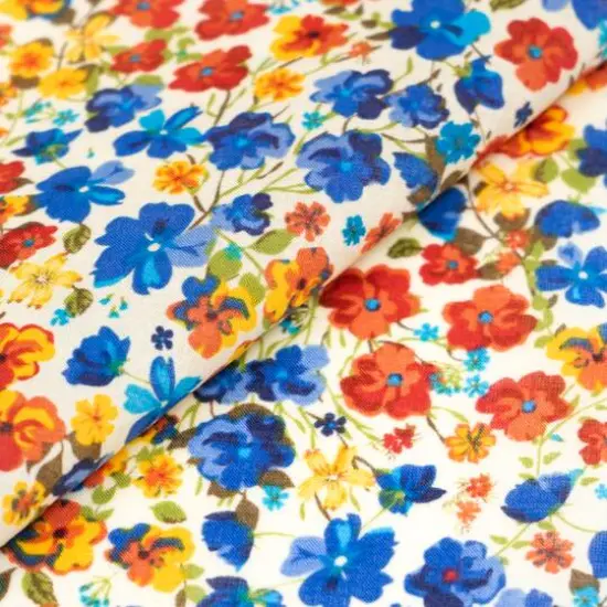 SINGER Retro Floral Cotton Lawn Fabric {3}