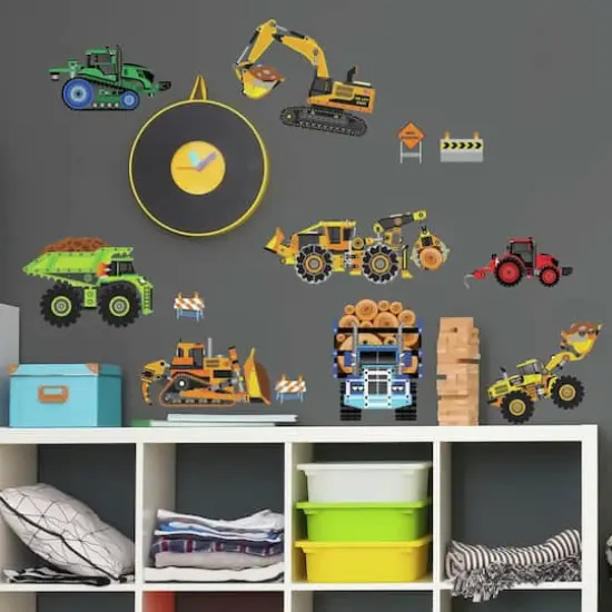 RoomMates Construction Vehicles Peel & Stick Wall Decals {4}