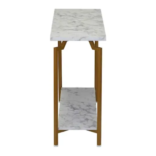 Household Essentials Crown Console 23" 2-Tier Console Table White {8}