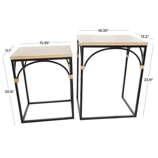 Black Metal Arched Accent Table Set {8}