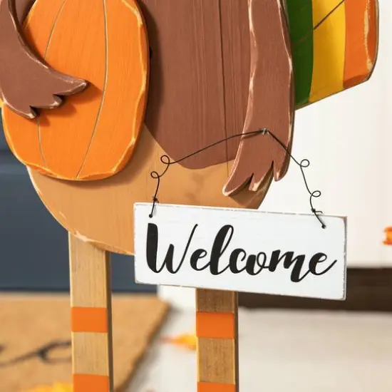 Glitzhome&reg; 30.25" Thanksgiving Wood Turkey Porch D&eacute;cor {6}