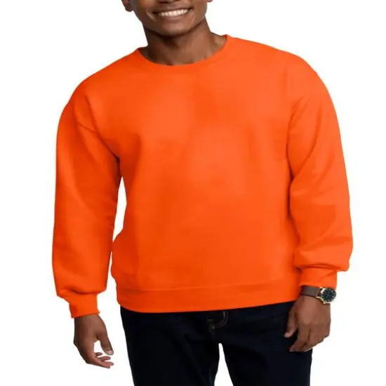 Fruit of the Loom Eversoft Fleece Crew SweatshirtSafety Orange {4}